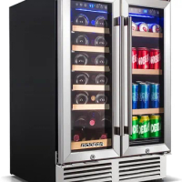 BODEGA Wine and Beverage Refrigerator, 24 Inch Dual Zone Wine Cooler, with Smart APP Control and 2 Safety Locks,