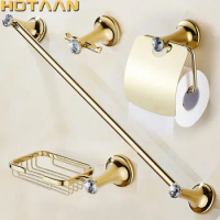 Wall mounted stainless steel Bathroom Accessories Set,Robe hook,Paper Holder,Towel Bar,Soap Holder,gold bathroom sets,HT-813800