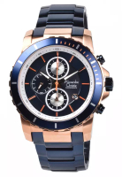 Alexandre Christie Alexandre Christie - Jam Tangan Pria - Rosegold - Blue Stainless Steel - 6141MCBU