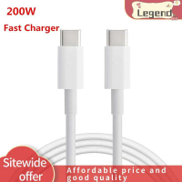 Pengecas Super Pantas, Legend PD 200W, 10A, Kabel Jenis-C ke Jenis C, Untuk Telefon, USB-C Mengecas 