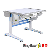 【SingBee 欣美】寬105cm KDG-105 氣壓桌-藍/粉/綠 (書桌 兒童書桌 升降桌)