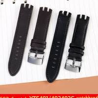 Leather Double notched wristband for swatch Leather watchband yts401402409713ytb400 watch strap 20mm men's men's watch chain Lea