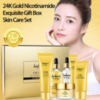 24K Gold Nicotinamide Skin Care Set Moisturizing Skin Face Essence Face Cream Remove Dark Circles Eye Cream Exquisite Gift Box