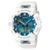【CASIO 卡西歐】G-SHOCK 智慧藍芽 計步 跑者訓練運動雙顯錶-白色(GBA-900CB-7A 防水200米)