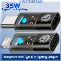 Transparent shell 35w Elough Type C To Lightning Adapter Fast Charging Data For Iphone 15 Charging Adapter 8Pin To USB C Adapter
