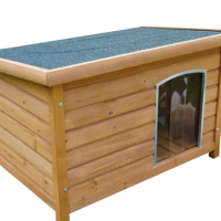 Solid wood pet house, outdoor dog house, dog cage, rainproof house, wooden dog villa, small