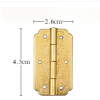 01 Furniture hinge Brass concealed hinge brass flat open hinge jewelry box cabinet wardrobe door