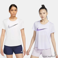 Nike 女短袖上衣 排汗 白/紫【運動世界】DX1026-100/DX1026-536