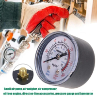 Air Compressor Pneumatic Hydraulic Fluid Pressure Gauge 0-12Bar 0-180PSI 1/8" NPT Thread Diameter Compressor Gauge Accessory