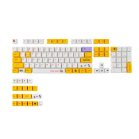 Keycaps for Mehcanical Keyboard Yellow White Color PBT Dye Sub OEM Profile 123 Keys Game GK61 AKKO Anne Pro 2