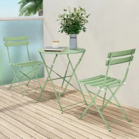 Premium Frame Patio Bistro Set, Folding Outdoor Patio Furniture Sets, 3-Piece Patio Set of Folding Table and Chairs