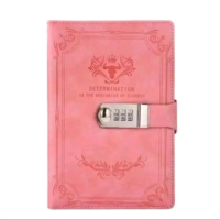 Buku Diary Notebook Catatan Jurnal A5 Harian Cover Tebal 200 Halaman 100 Lembar Lock Pin Kode Pink