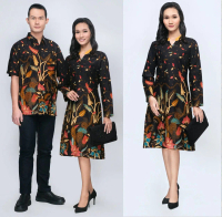 Sarimbit Keluarga Batik Katun Adem Kemeja Dres Batik Couple Keluarga Batik Natal Keluarga JIHAN GOLD