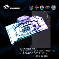 Bykski N-AS4060TITUF-X RTX 4060Ti Watercooler For Asus RTX4060 Ti OC GPU Water Block 5V ARGB + Alumi