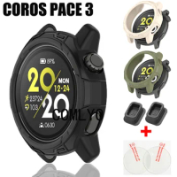 For COROS PACE 3 Case TPU Soft Protective shell Cover Smart Watch coros pace3 Glass Screen Protector Charging Port Dust Plug