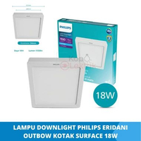Philips Lampu Downlight Eridani DL190B Outbow Kotak 12w 18W 24W Putih 18w Putih