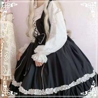 【奶油可可】黑/粉JSK吊帶裙lolita日常洛麗塔連衣裙