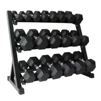 Fitness Gym Equipment Storage Hex Round Dumbbell Set Metal Hex Dumbbell Rack Stand
