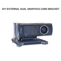 DIY GPU Holder Bracket Aluminum VGA Frame Base Dual Graphics Cards External Support Adjustable SLI ATX Power Stand