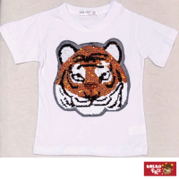 預購 AMERO 男女裝 圓領短袖T恤(翻轉亮片 老虎 熊貓 情侶裝 親子裝)