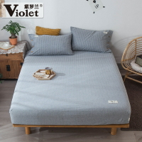 紫羅蘭自由棉貼布繡床笠純棉單雙人1.5米1.8米席夢思床墊保護套