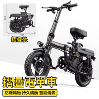 【小銳】摺疊電動車 自行車 電瓶車 代步車 代步車 助力車 電動自行車 代駕車(10AH 30KM 免掛牌)