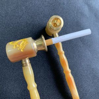 煙斗樹脂煙斗煙袋樹脂煙嘴防牛角煙斗長杆煙斗帶過濾器廠家批發