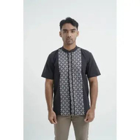 Platini Kemeja Koko Pria Lengan Pendek Katun 931390 Black L