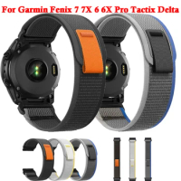 Nylon Strap For Garmin Fenix 7X 7 6 6X Pro 5 5X Plus Tactix Delta Bracelet correa 22mm 26mm Trail Loop Watchbands