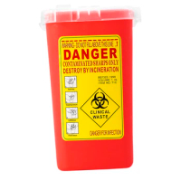 1 Litre Sharps Container Bin Biohazard Needle Waste Collecting Box