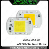 COB LED Lamp Bead Chips AC 220V Smart IC No Driver Needed 20W 30W 50W DOB Module for DIY Plant Grow Light Flood Light Bulb
