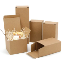 20pcs / kraft paper box rectangular black pink gift box 3-layer corrugated paper packaging small box