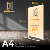 Acrylic Tent Holder / Akrilik Tent Card A4 T Portrait 2mm