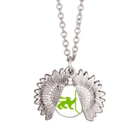 Divine Animals Abroad Cruel Ability Instructions Sunflower Necklace Pendant Locket Jewelry