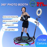 360 Photo Booth for Parties and Weddings Halloween Automatic Machine Video Slow Motion Auto Rotating 360 Photobooth Machine 57cm
