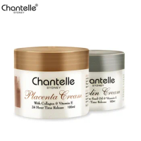 2Pcs/1Set Chantelle Sheep Placenta Collagen+Lanolin Cream Grape Seed Oil Anti-aging Anti Wrinkle Moisturizing Cream For Dry Skin