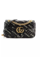 Gucci Gucci x Balenciaga The Hacker Project GG Marmont Flap Bag Printed Matelasse Leat Black