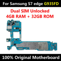32GB For Samsung Galaxy S7 edge G935F G935FD G930F G930FD Motherboard FullChips IMEI Android OS Dual SIM Unlocked Plate