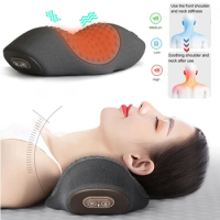 Electric Massager Cervical Pillow Hot Compress Vibration Massage Neck Traction Neck Shoulder Support Relax Sleeping Memory Foam