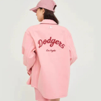 【MLB】牛仔丹寧襯衫 Varsity系列 洛杉磯道奇隊(3ADRV0144-07PKM)