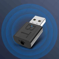 USB Bluetooth-Compatible 5.0 Audio Adapter Transmitter Receiver 2 In 1 Wireless Adapter With 3.5mm Cable For TV Speaker Earphone
