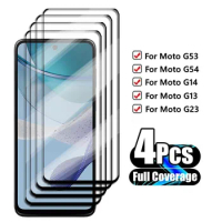 4Pcs Glass For Motorola Moto G53 Tempered Glass Motorola Moto G53 G54 G14 G13 G23 Screen Protector Protective Phone Lens Film