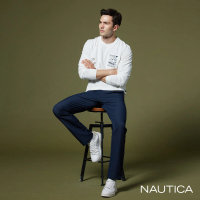 【NAUTICA】男裝 經典素面彈性長褲(深藍)