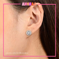 Anting Tusuk Titanium Berlian Kristal Bulat Diamond Silver Gold Stud Earrings Stainless Anti Karat A