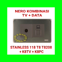 NERO KOMBINASI TV + DATA STAINLESS 118 T8 T8208 + K8TV + K8PC ORIGINAL
