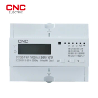 CNC DTS726D-7P WIFI 3 Phase Tuya WIFI Smart Energy Meter 3*120V 3*220V 3*230V 50/60Hz Timer Power Consumption Monitor kWh