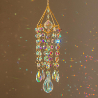 HDCRYSTALGIFTS Crystal Suncatchers for Window Hanging Wind Chime Style Garden Sun Catchers with Crys