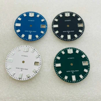 New Yuanzu NH35/NH36 Dial 28.5mm Mechanical Watch Modified Abalone Diver's Watch Green Luminous Literal Watch Accessories