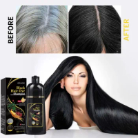 White To Black Shampoo 100ml Dye Hair Shampoo Polygonum Multiflorum Black Hair Dye Shampoo for Gray Semi-Permanent Hair Color