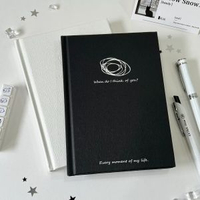 大腦空白簡約高顏值筆記本學生日記手賬本胡思亂想日程考研記事本黑色